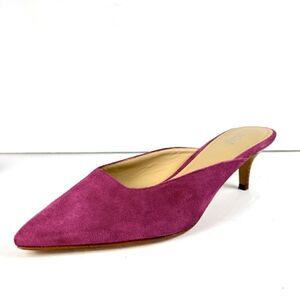 Botkier NY Womens Perry Kitten Heel Suede Mule in Azalea 6M